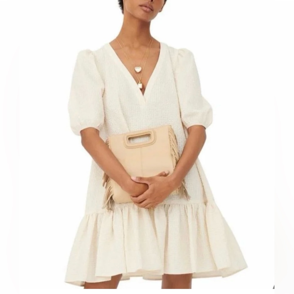 Ruffled Puffed Sleeved  Dress